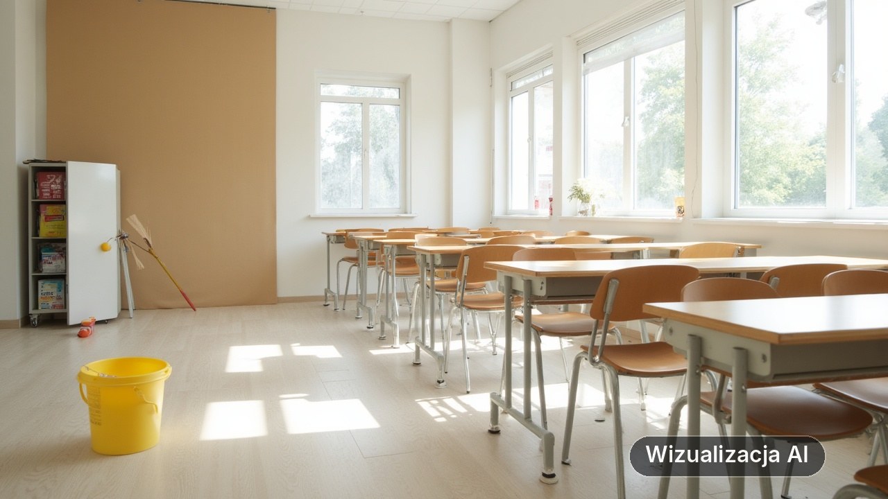 Remonty w placówkach oświatowych w Redzie (wizualizacja AI)