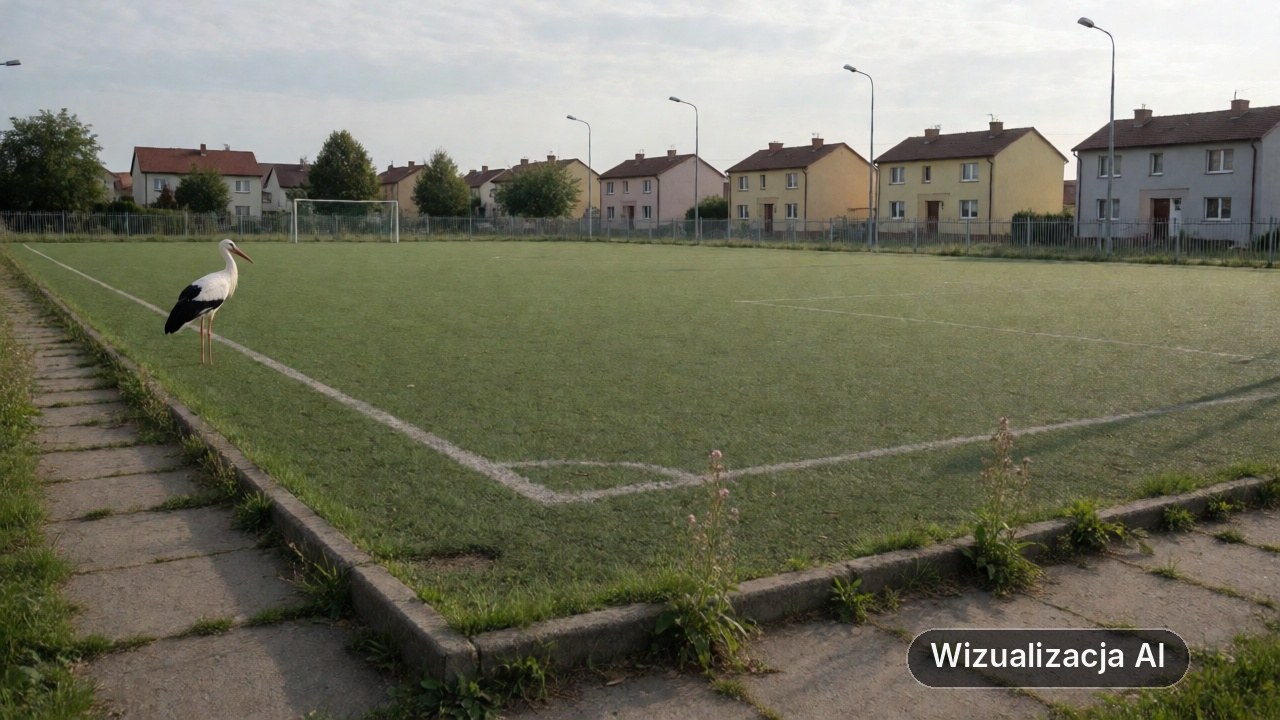Niezwykły gość na obiekcie sportowym. Radna prosi mieszkańców o rozwagę (wizualizacja AI)
